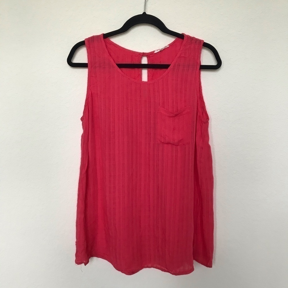 *** Pleione Hot Pink Textured Tank Top